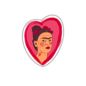 Chingona Frida Kahlo Heart Sticker