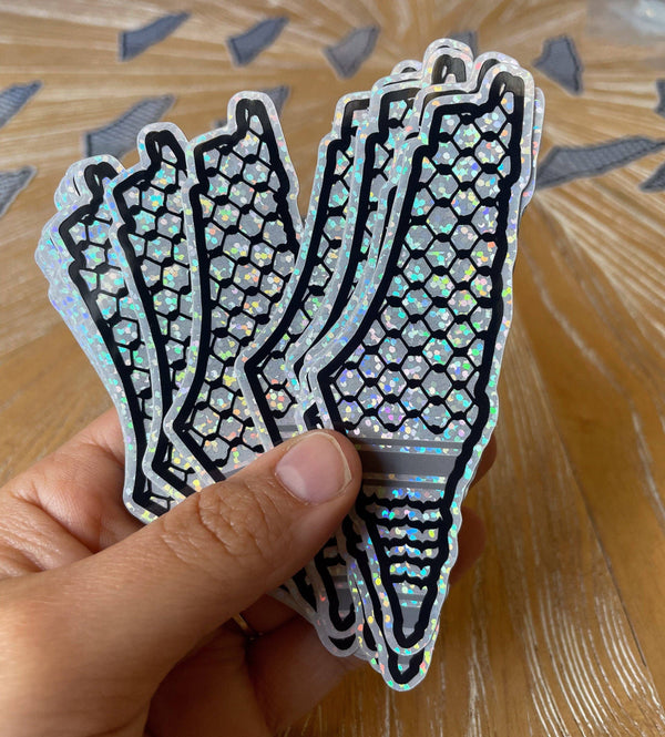 Palestine Map Glitter Sticker with Kuffiyeh Design