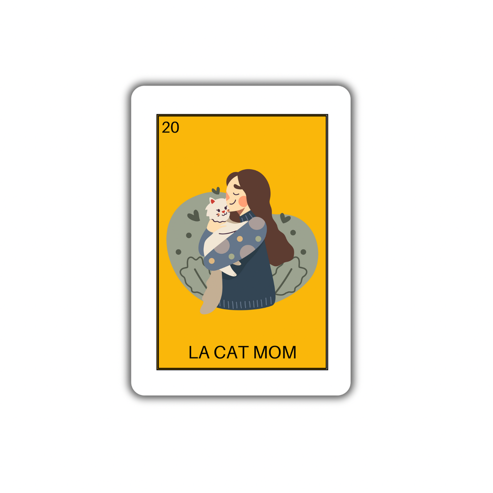 La cat mom loteria Sticker