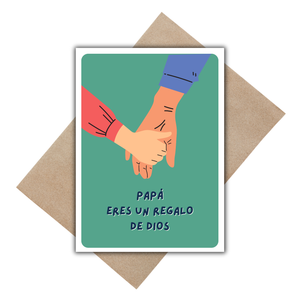 Papá eres un regalo de Dios card with envelope.