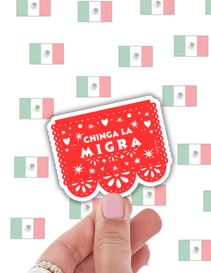 Chinga la migra funny latina vinyl sticker laptop decal