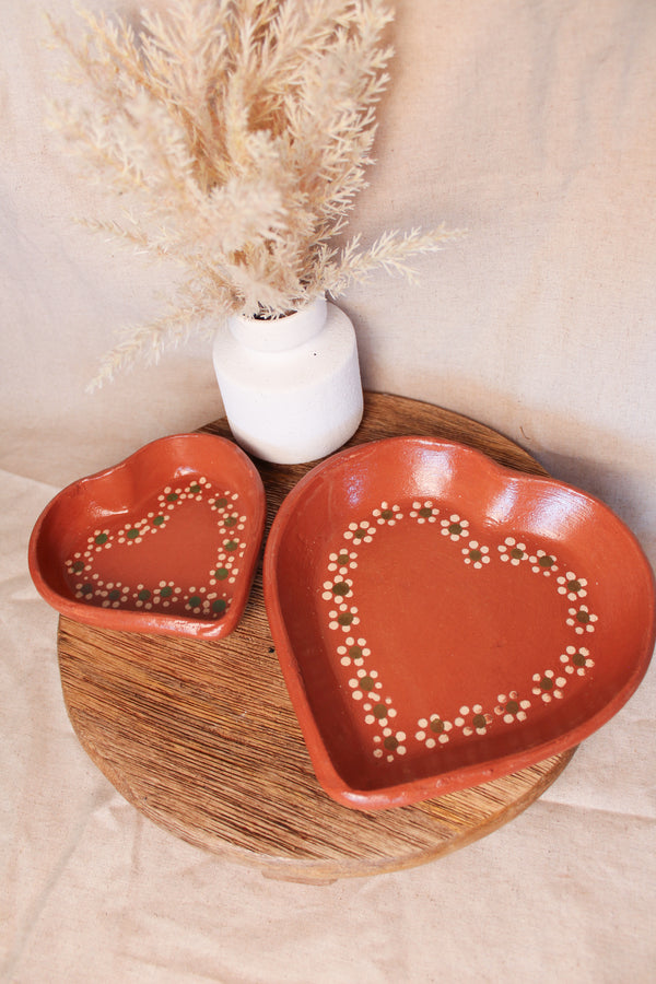 Plato Corazon Barro 14cm