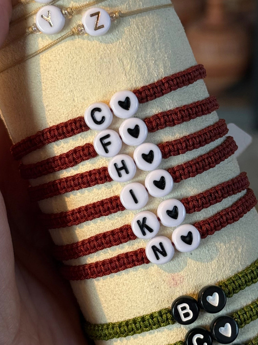 Burnt Orange Letter Bracelet