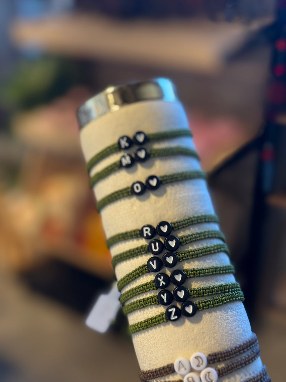 Green Letter Bracelet