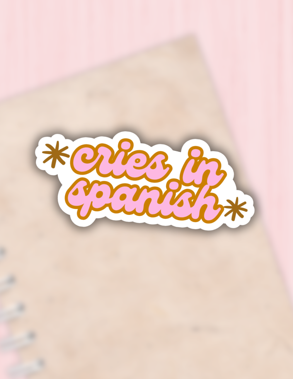 Cries in spanish sticker