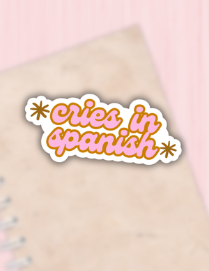 Cries in spanish sticker