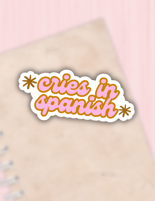 Cries in spanish sticker