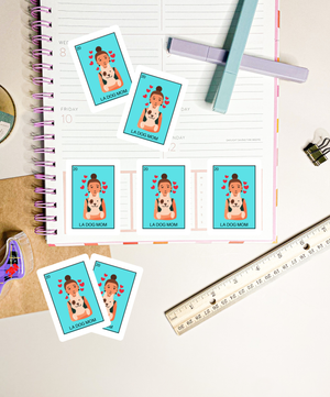 La dog mom loteria Sticker