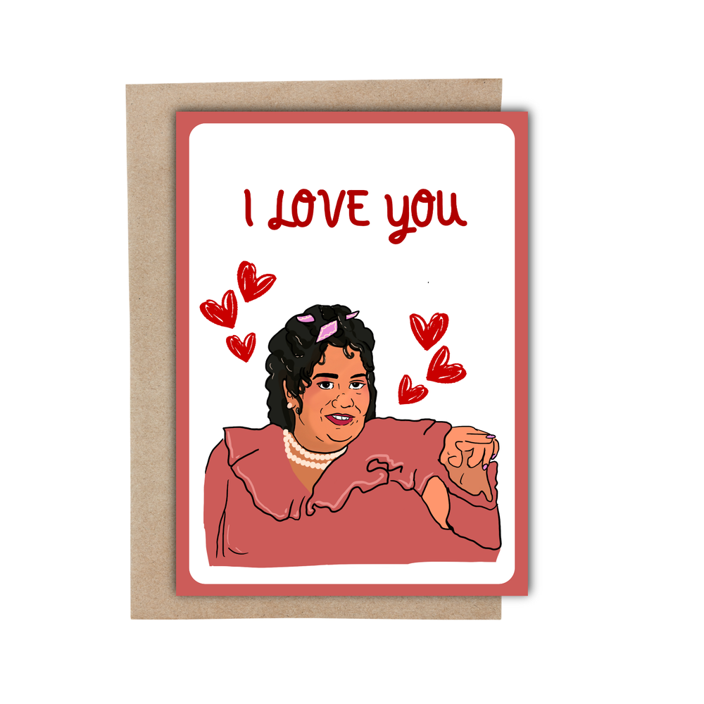 Nacho libre lady I Love You, greeting card
