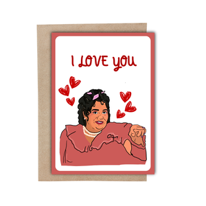 Nacho libre lady I Love You, greeting card
