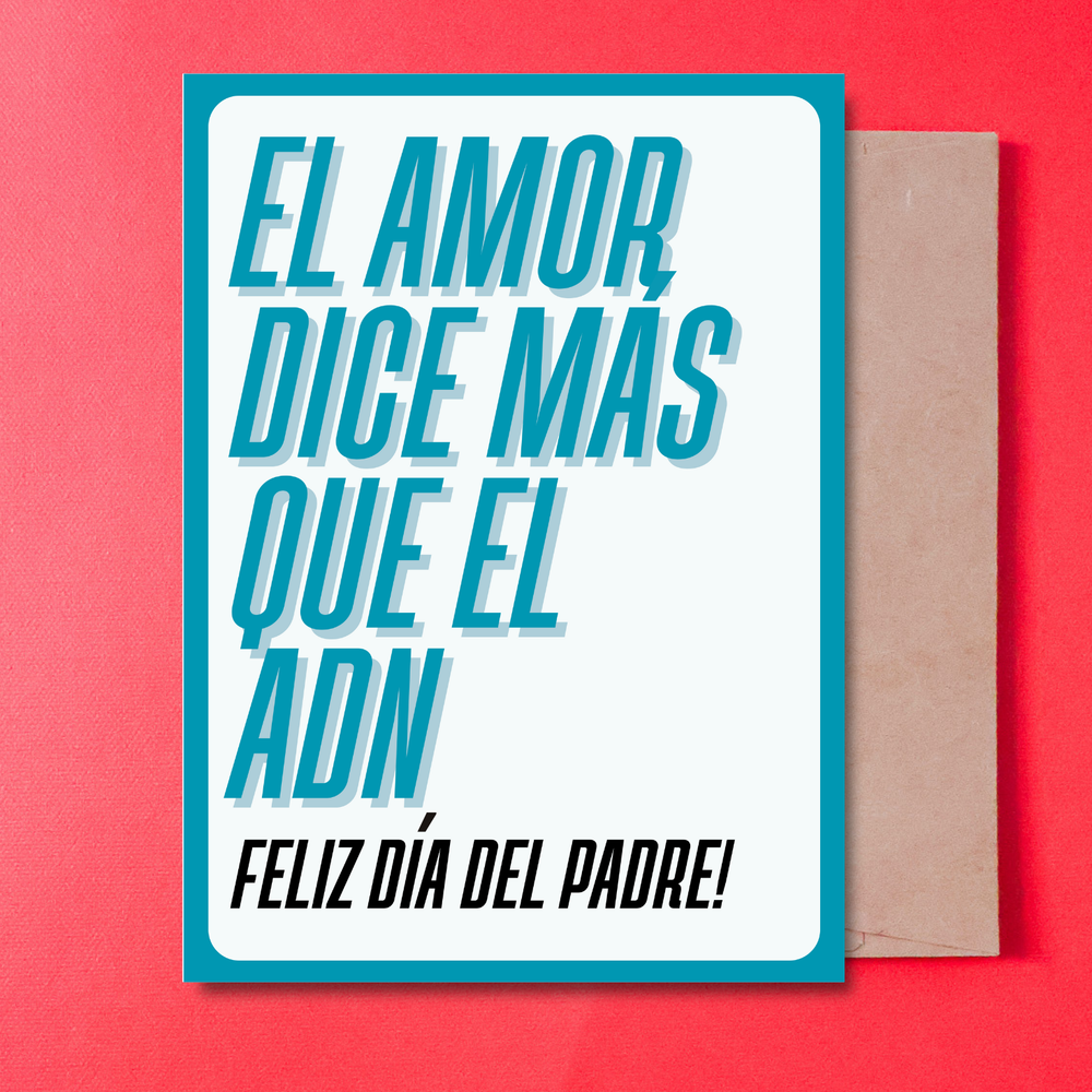El amor dice más que el ADN (stepdad) card with envelope