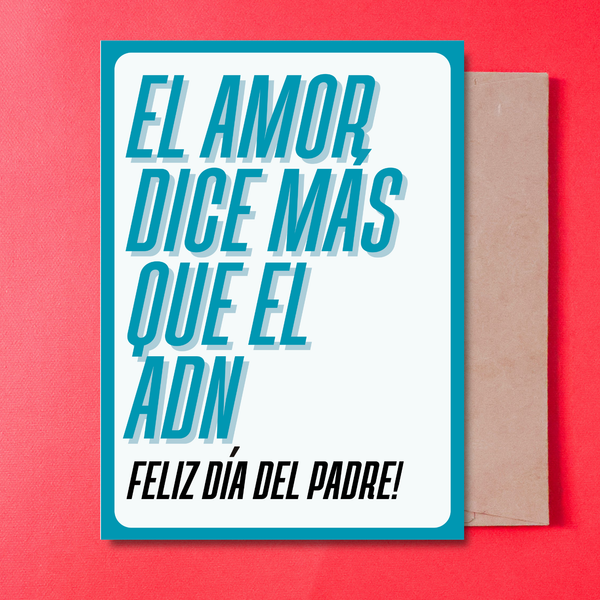 El amor dice más que el ADN (stepdad) card with envelope