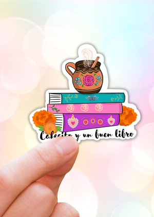 Cafecito y un buen libro sticker