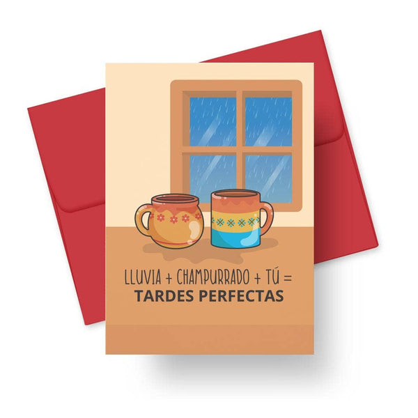 Lluvia + Champurrado- Greeting Card